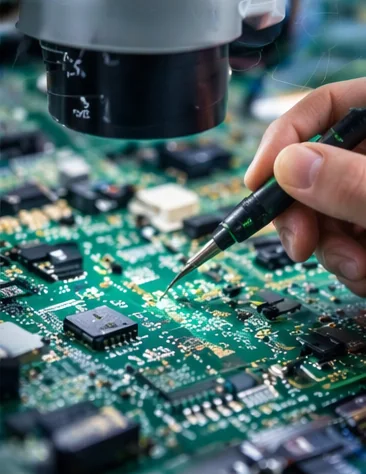 Intervention de précision sur une carte électronique